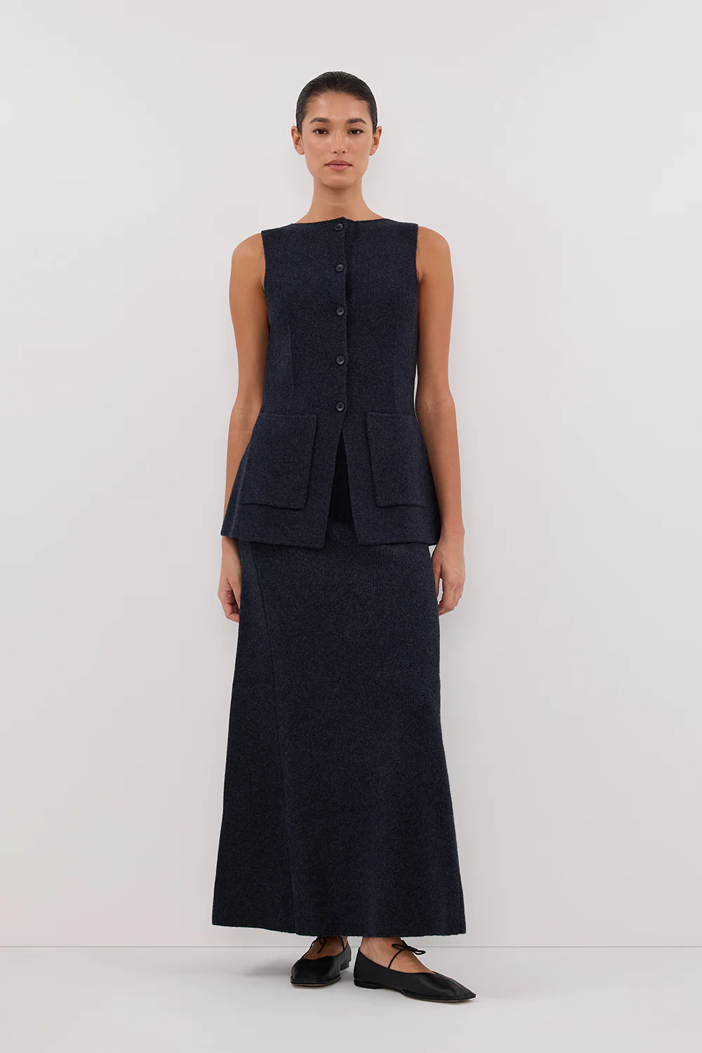 AVA INK LONGINE KNIT VEST - Gamepaces