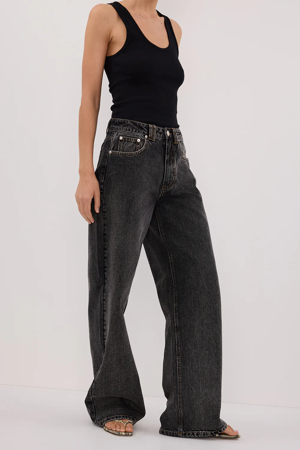 REAGAN 2.0 WASHED BLACK TALL SLOUCHY JEAN - Gamepaces