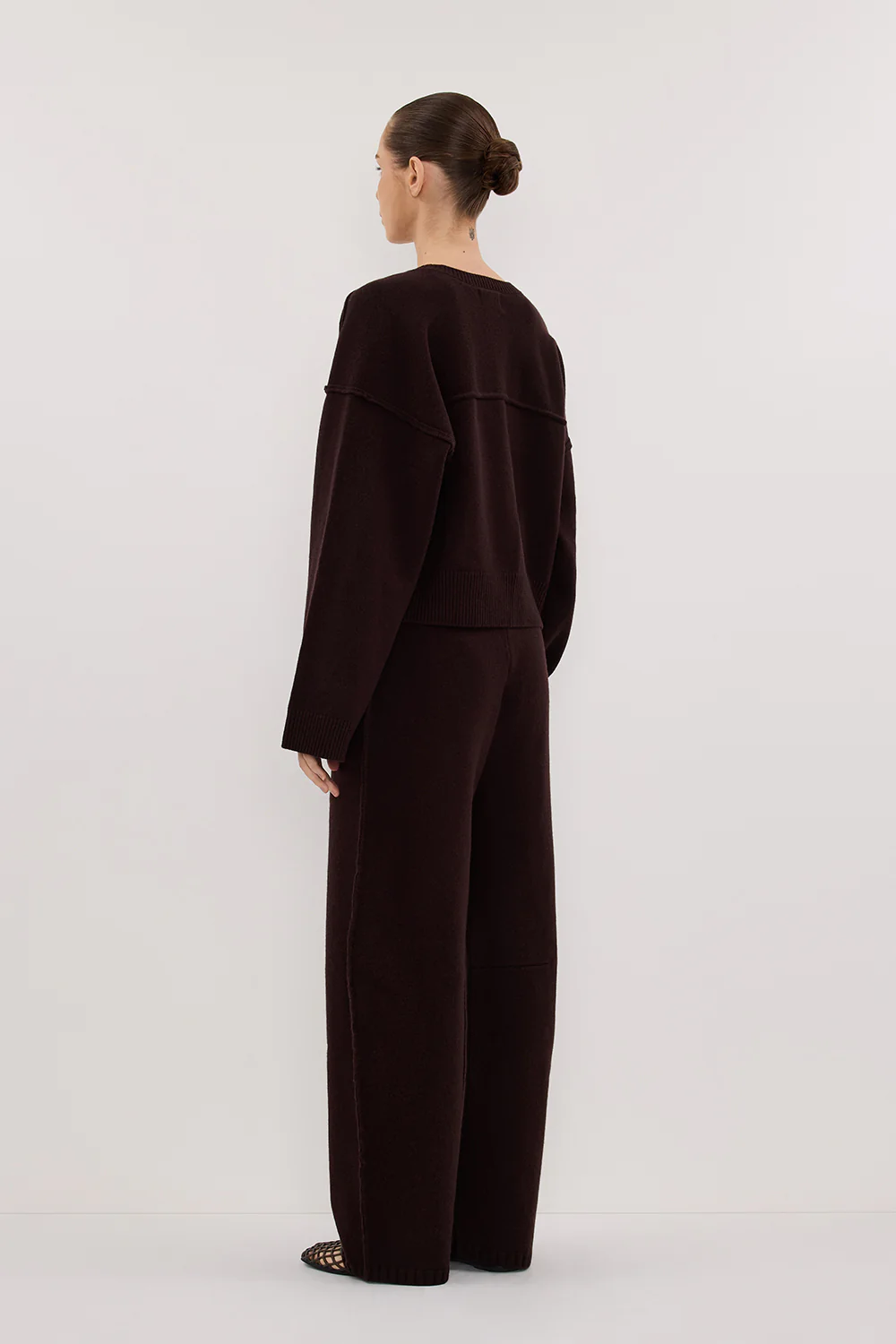 PAIGE CHOC WOOL KNIT PANT - Gamepaces