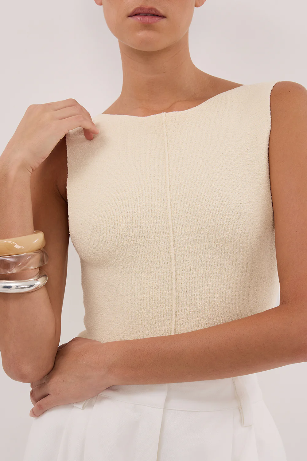 OWEN CREAM BOAT NECK TOP - Gamepaces