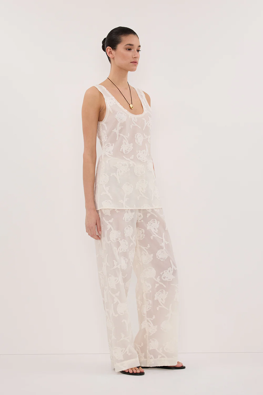 AZALEA OFF WHITE JACQUARD PANT - Gamepaces