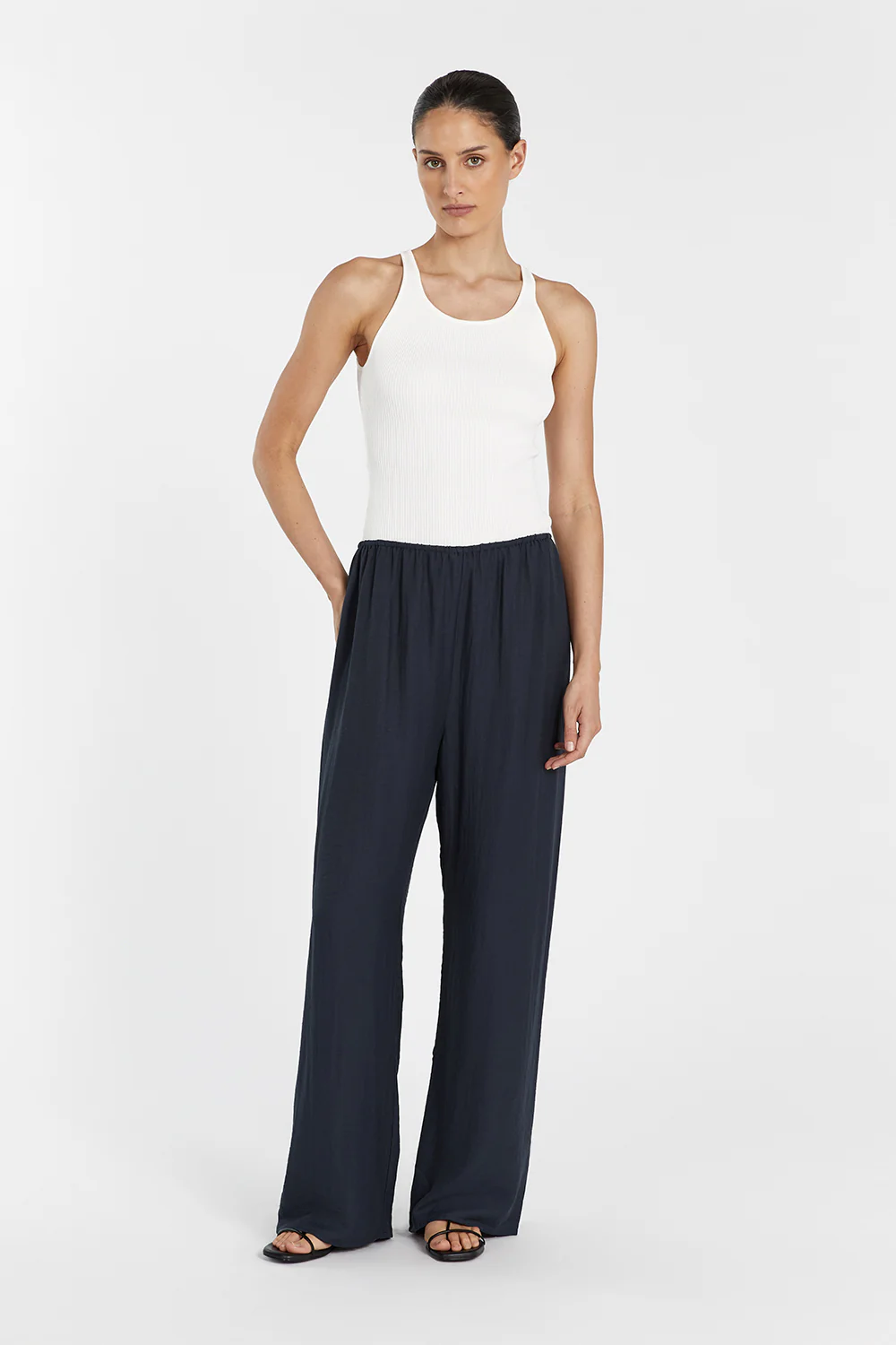JOLIE SLATE MARLE DRAWSTRING PANT - Gamepaces