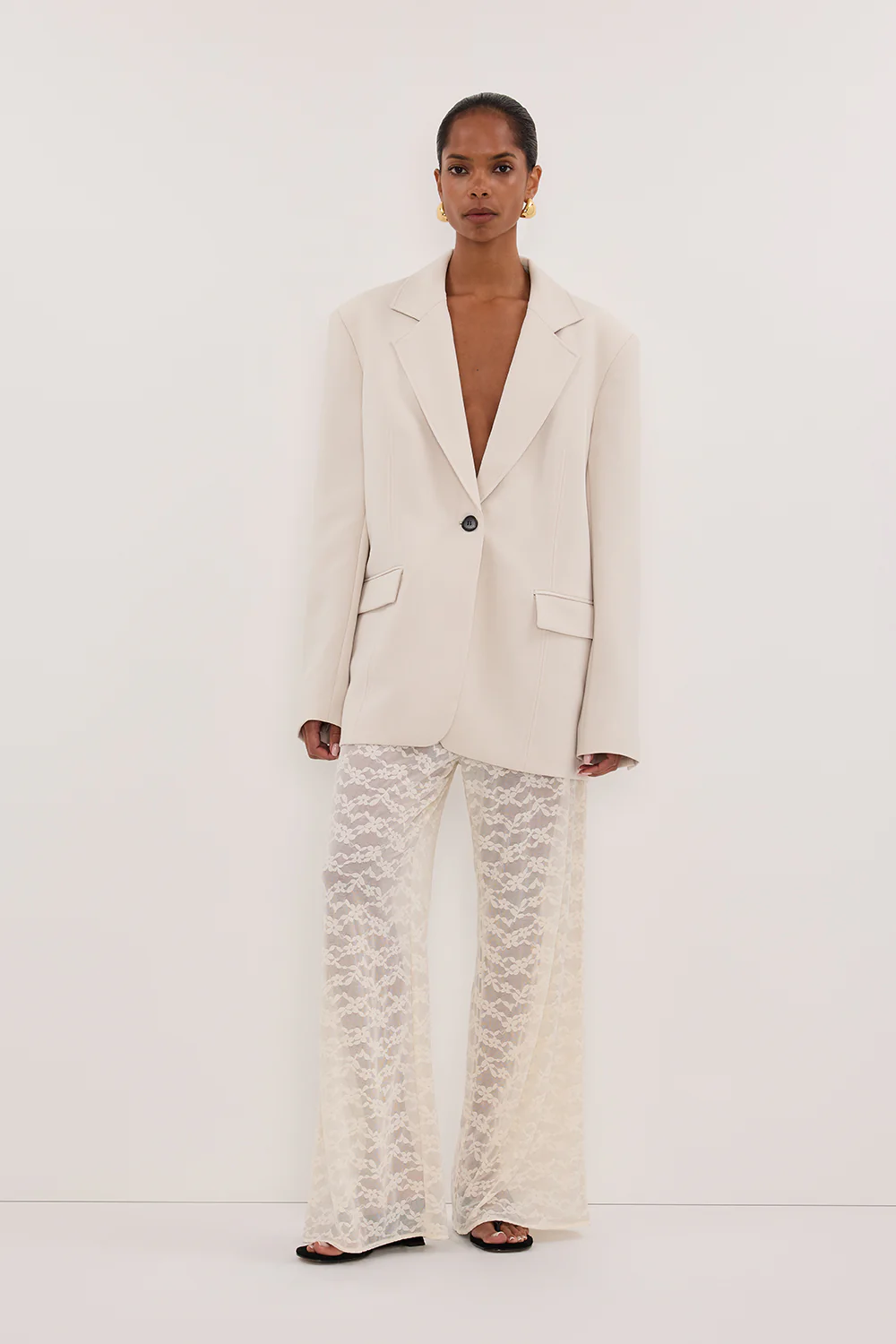 BELLE CREAM LACE PANT - Gamepaces