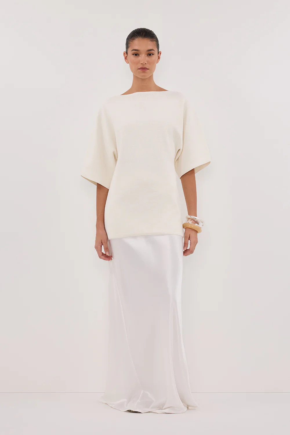 LIA IVORY SLEEVED KNIT TOP - Gamepaces