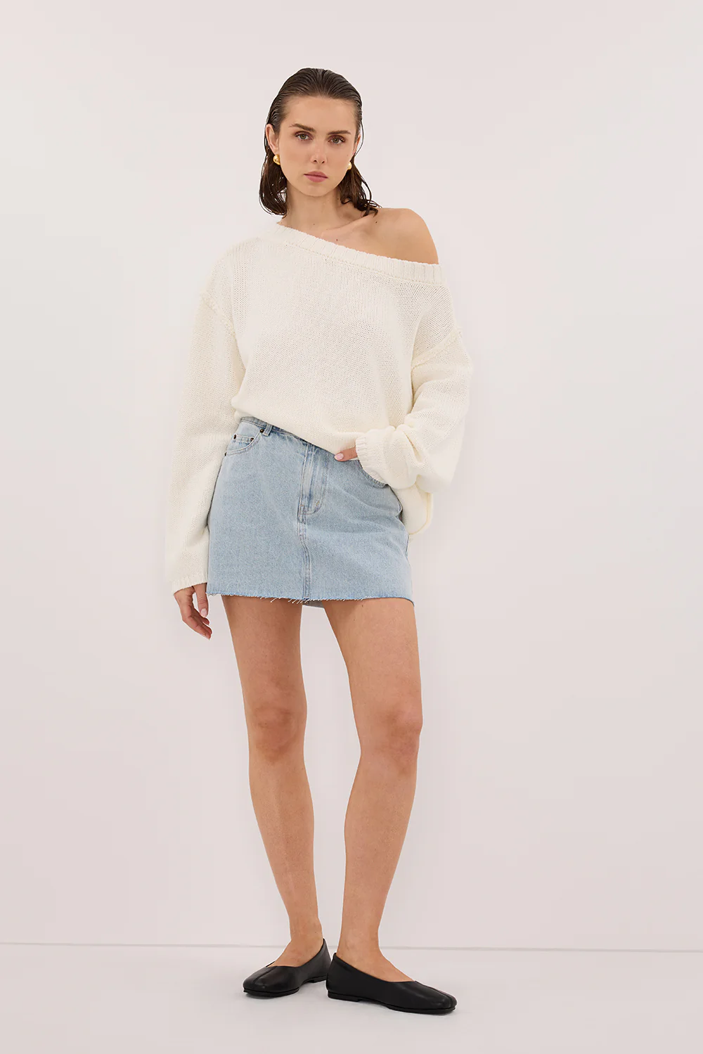 DANA LIGHT RINSE DENIM MINI SKIRT - Gamepaces