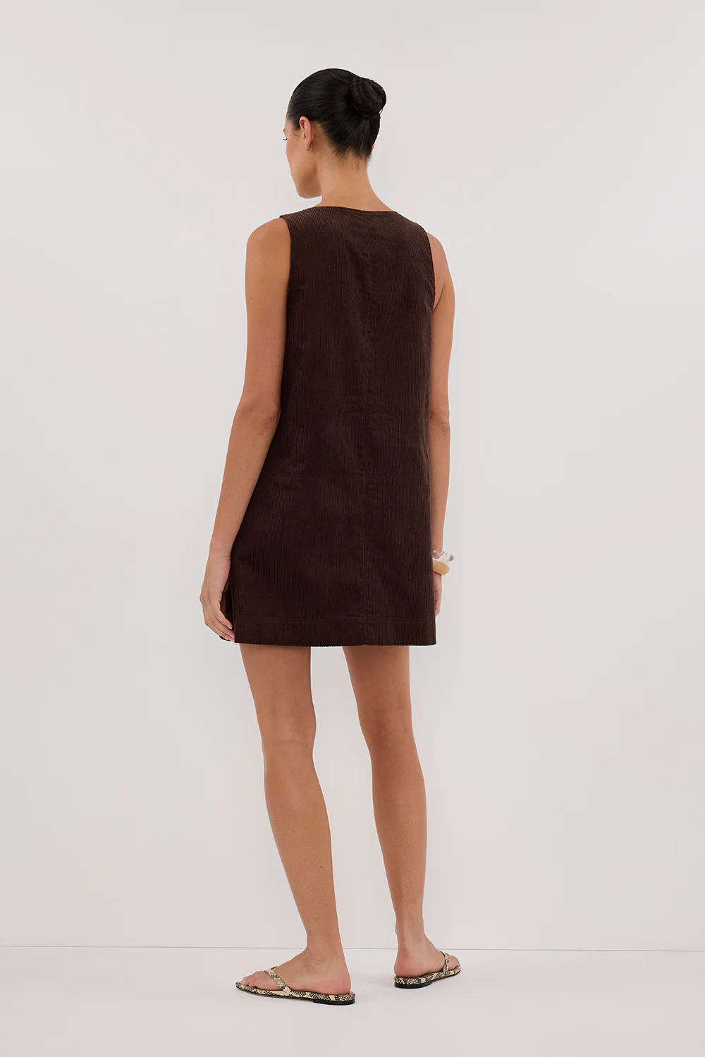 MILA CHOC COTTON CORDUROY MINI DRESS - Gamepaces