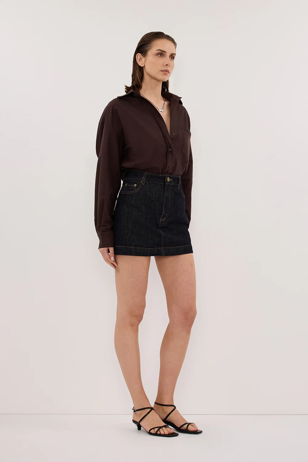 KERA RAW INDIGO DENIM A LINE SKORT - Gamepaces