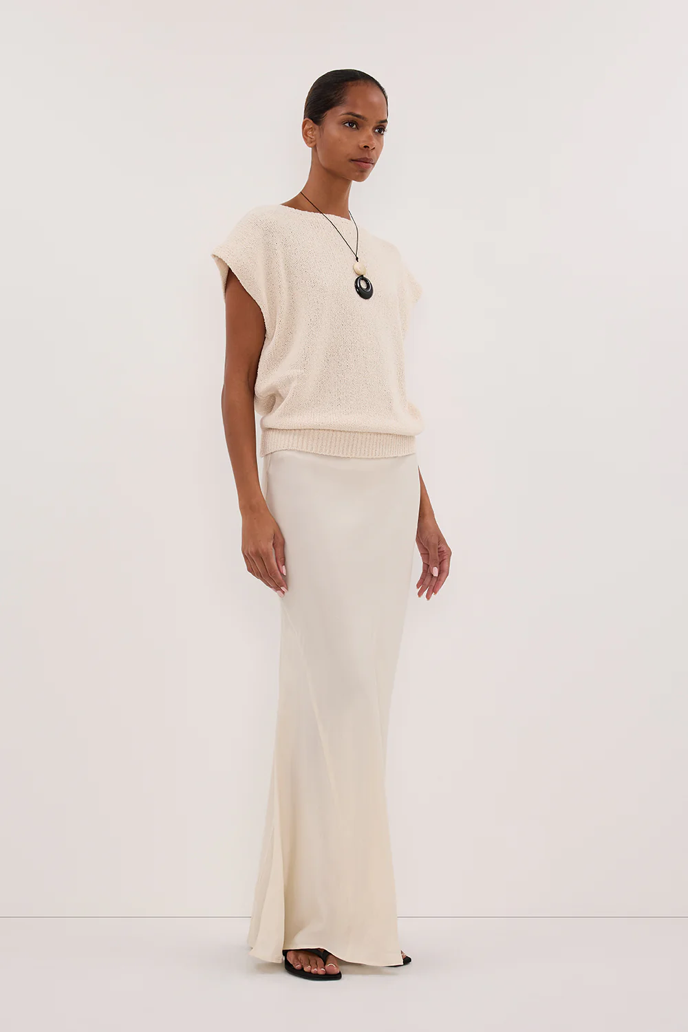 CONNIE SANDSTONE CUPRO MAXI SKIRT - Gamepaces