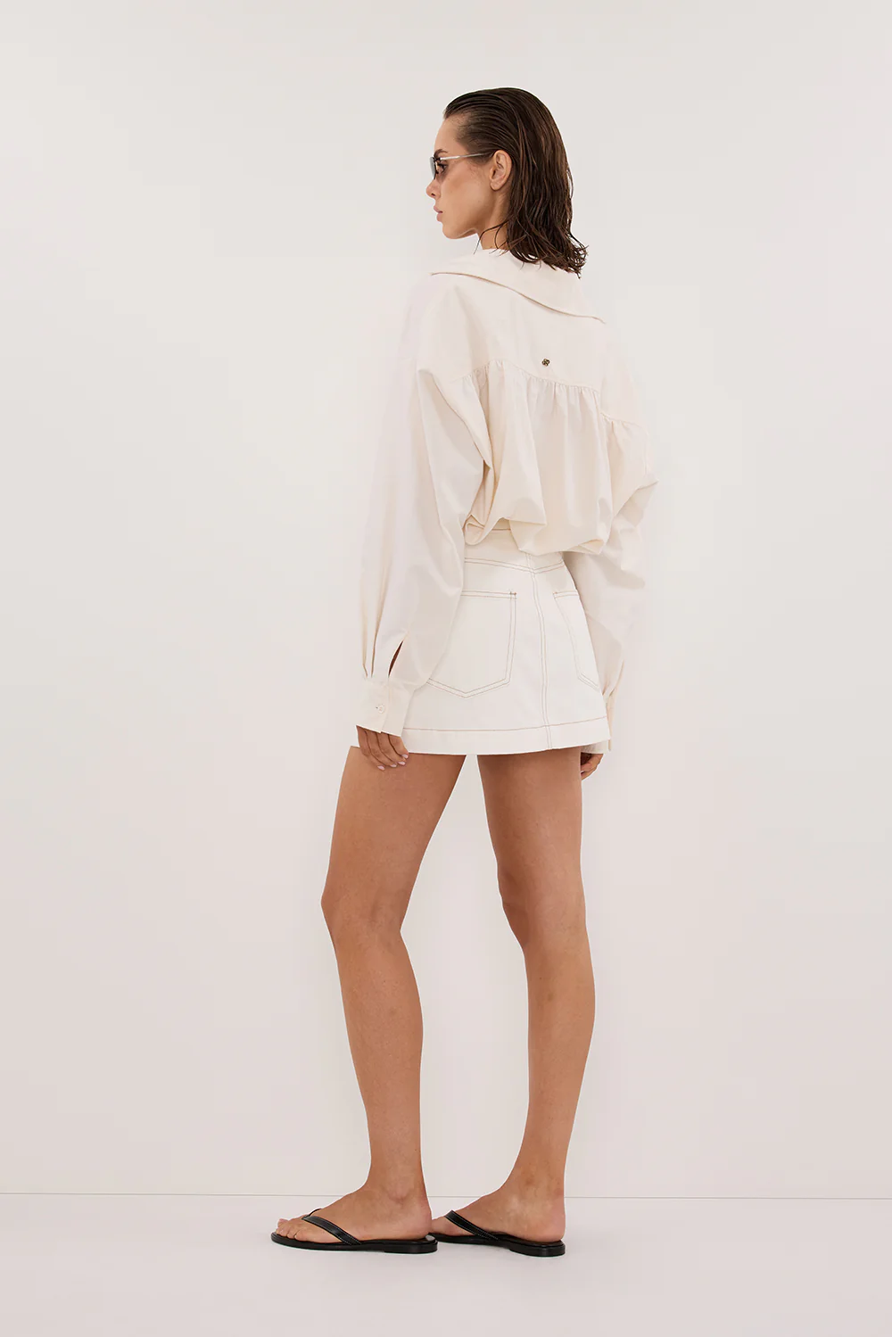 KERA WHITE DENIM A LINE SKORT - Gamepaces