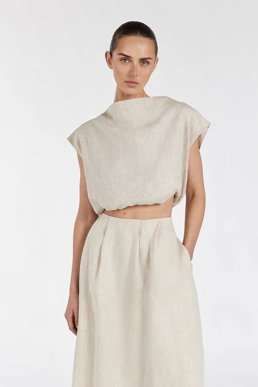 AMY NATURAL LINEN BUBBLE TOP - Gamepaces