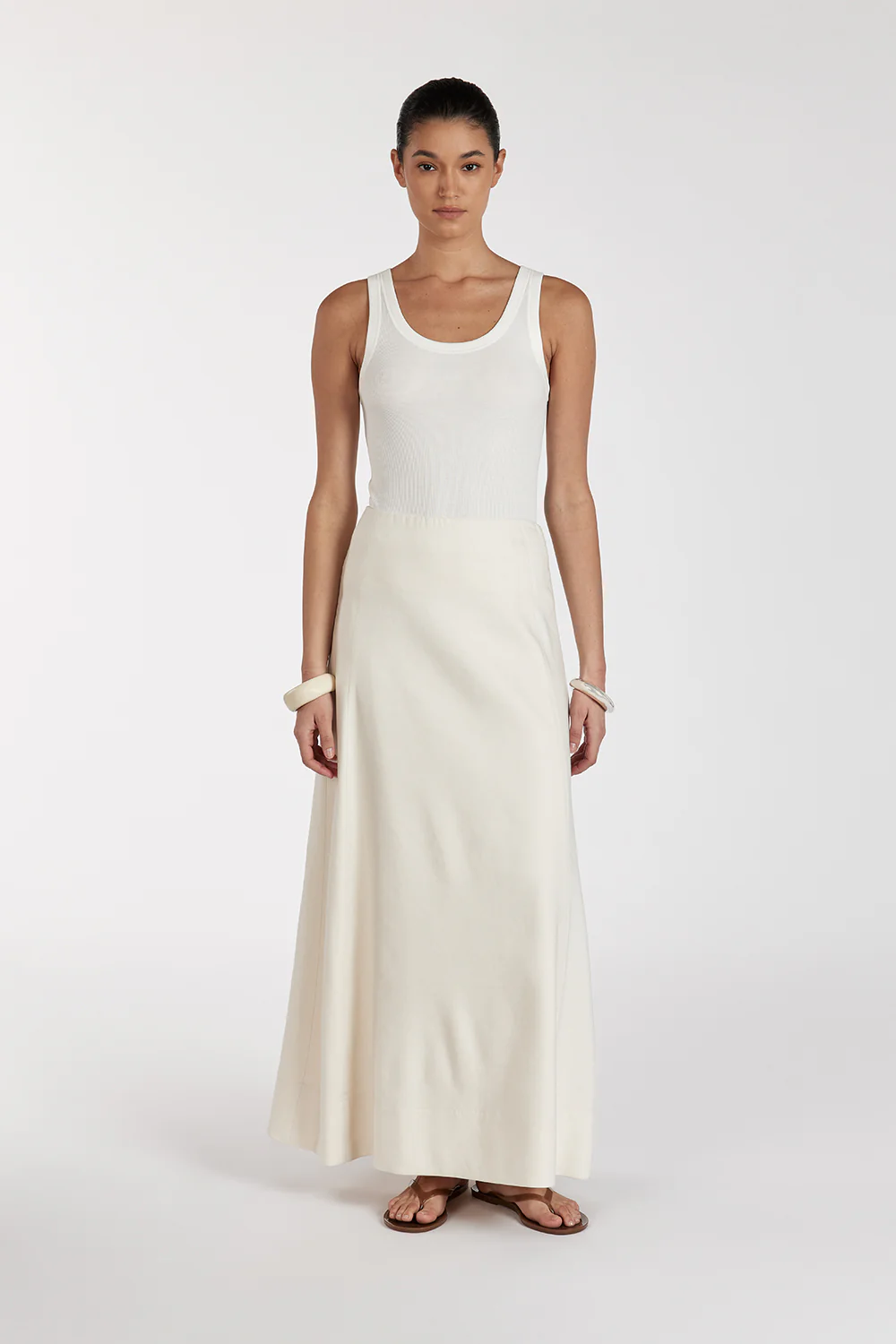 BRAX CREAM MIDI SKIRT - Gamepaces