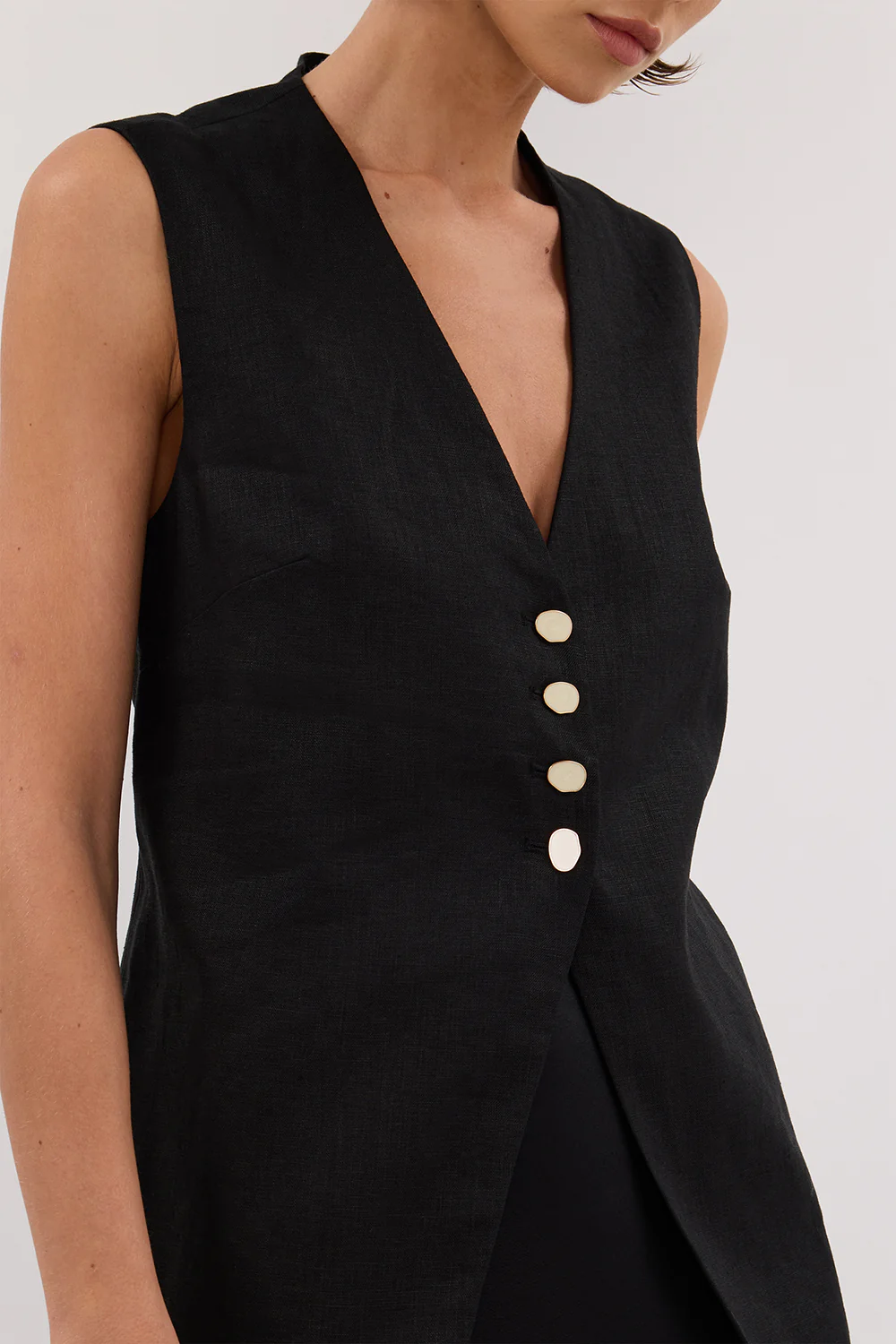 KNOX BLACK LINEN VEST - Gamepaces
