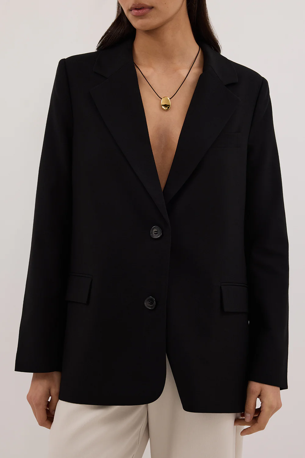 LIZA BLACK OVERSIZED BLAZER - Gamepaces