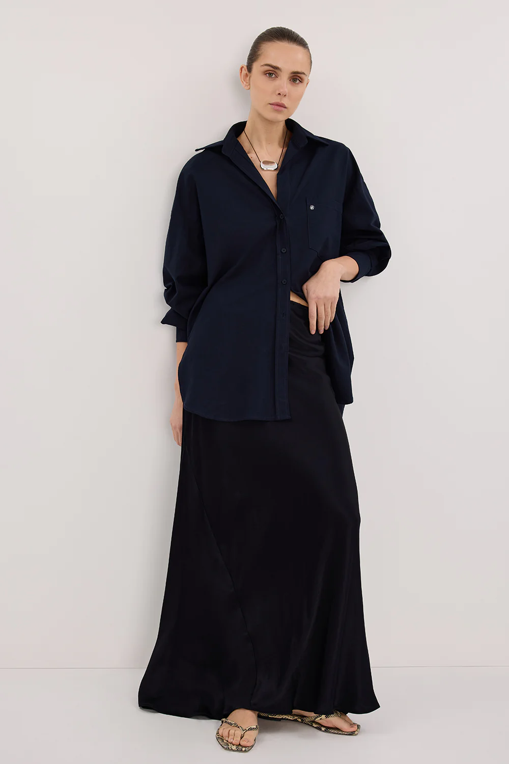 CHARLI INK SATIN MAXI SKIRT - Gamepaces