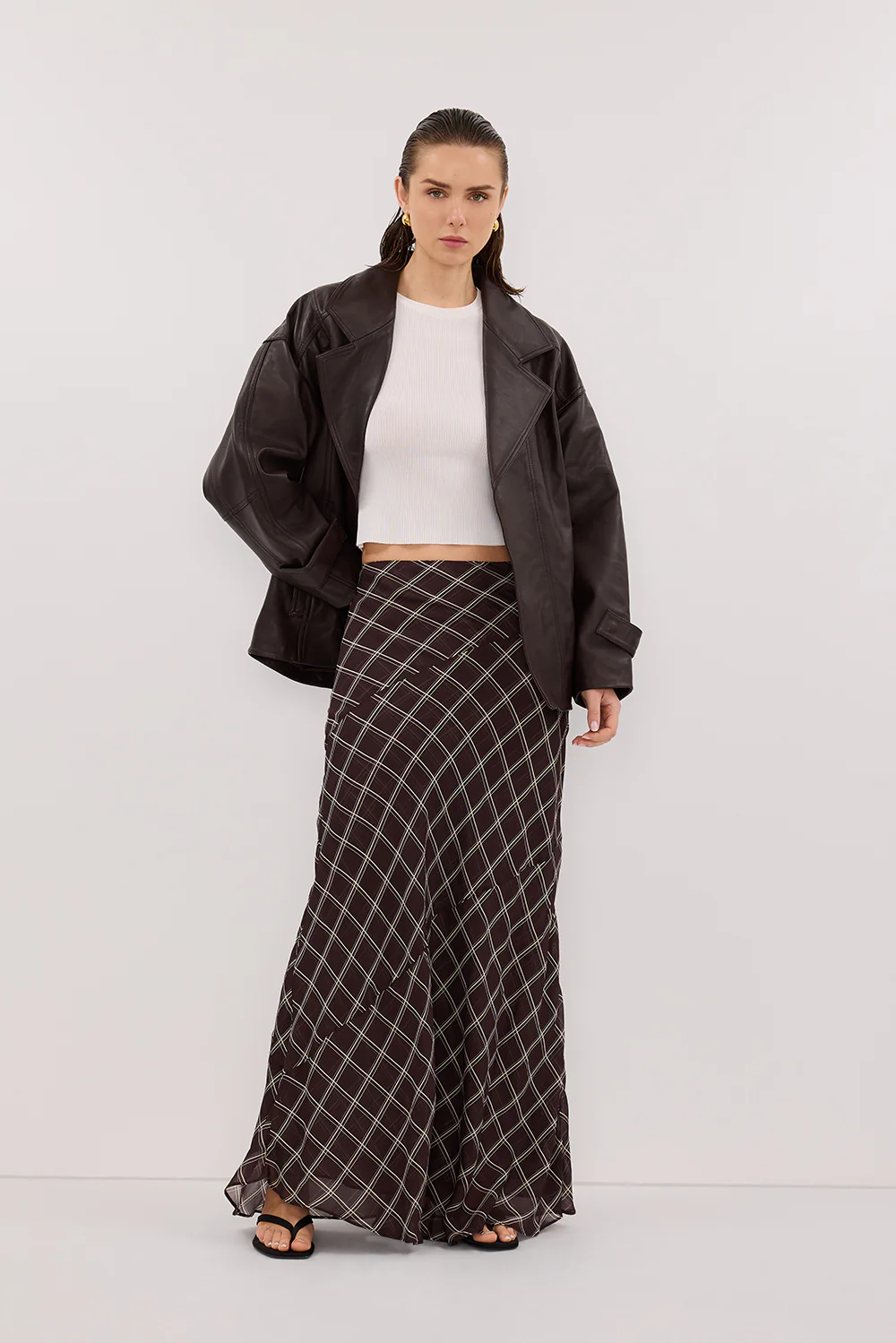 ARLINGTON CHOC MIDI SKIRT - Gamepaces