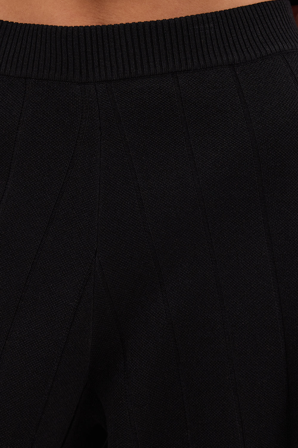 ARIA BLACK FRINGED KNIT PANT - Gamepaces