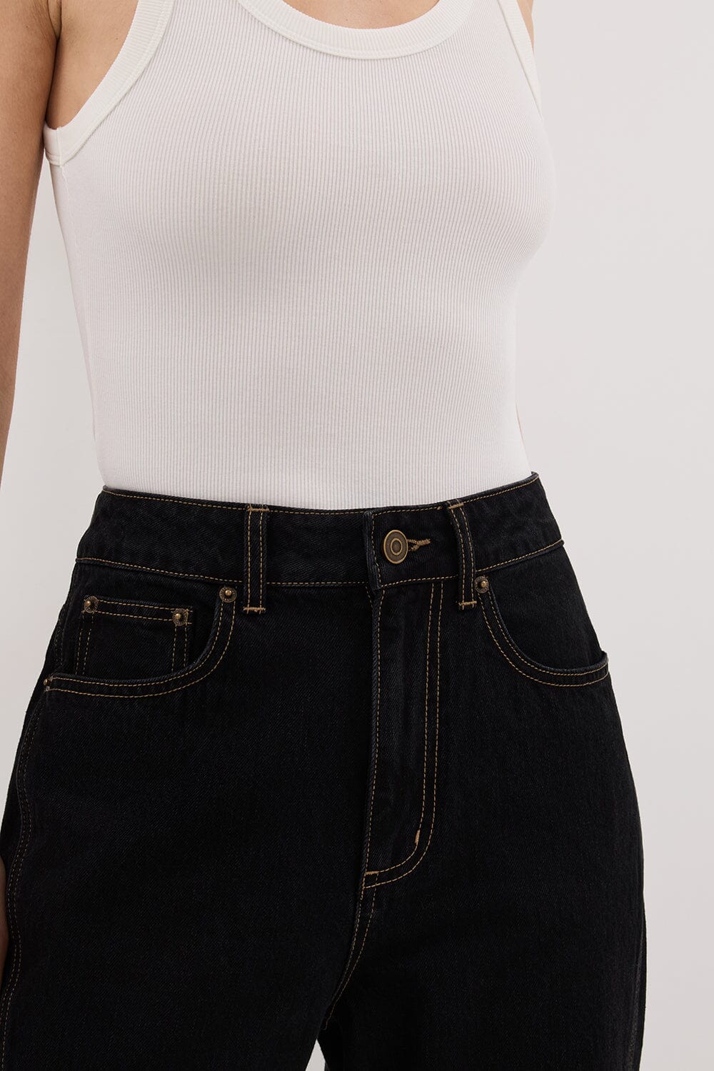 CARSON JET BLACK WIDE LEG JEAN - Gamepaces