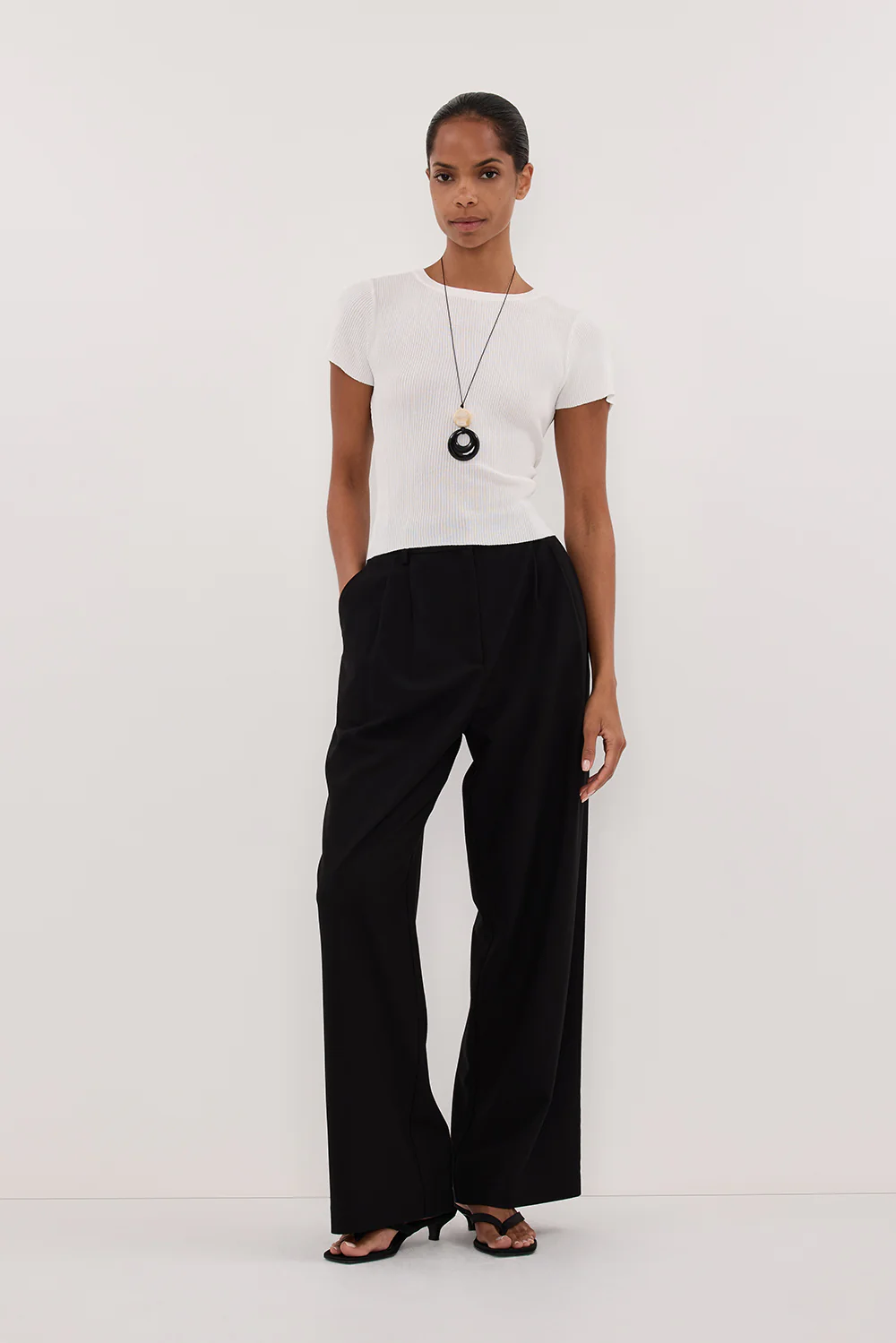 CLO WHITE RIBBED BABY TEE - Gamepaces