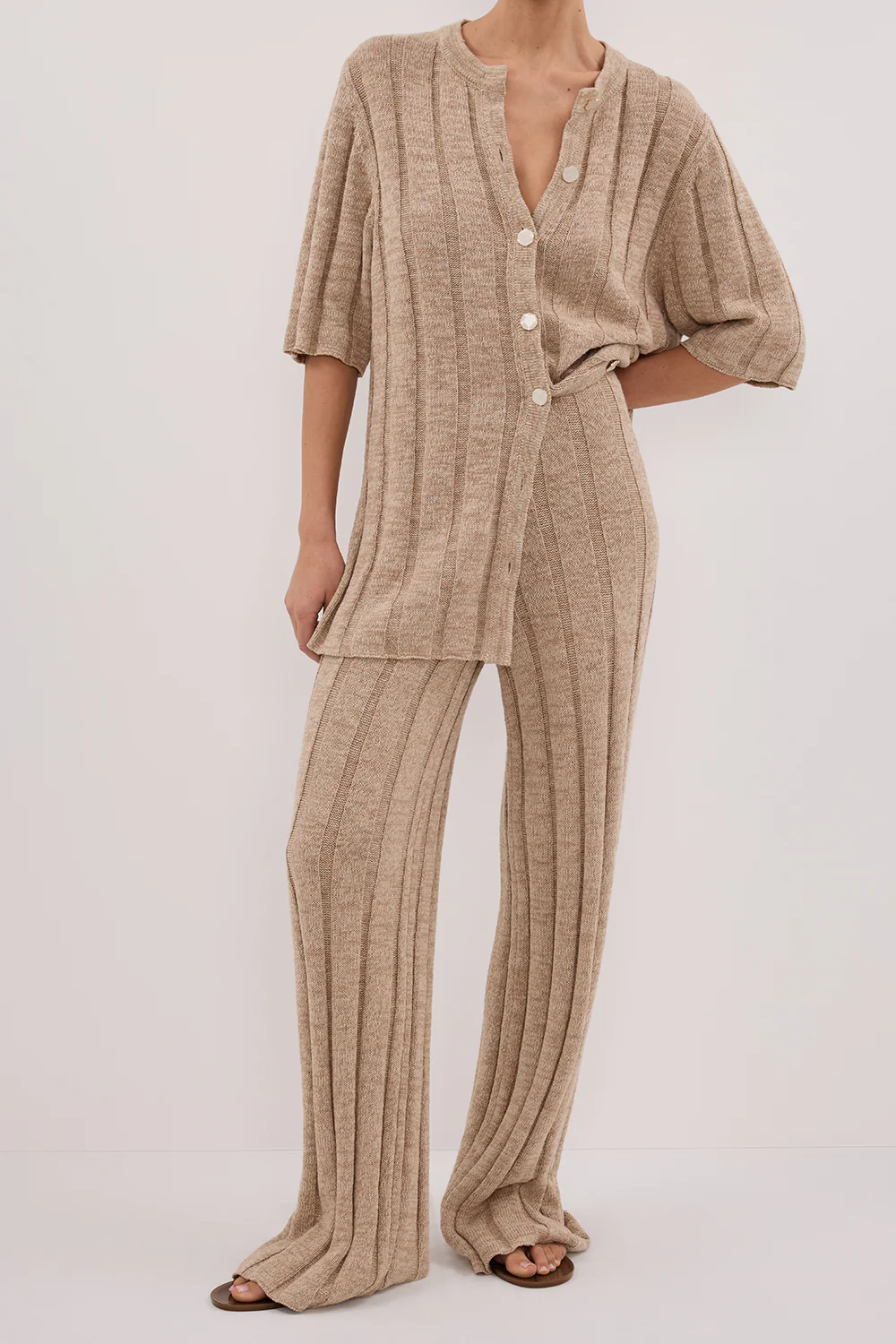 JAZZ NATURAL WIDE LEG KNIT PANT - Gamepaces