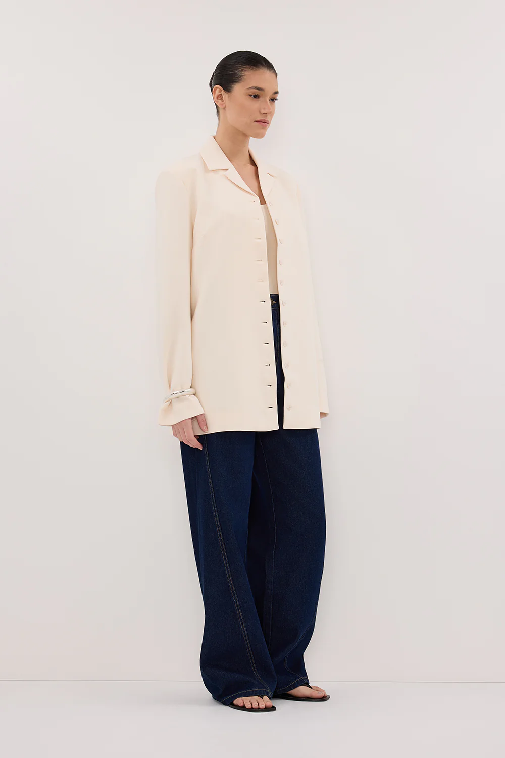 RYKER CREAM OVERSIZED BLAZER - Gamepaces