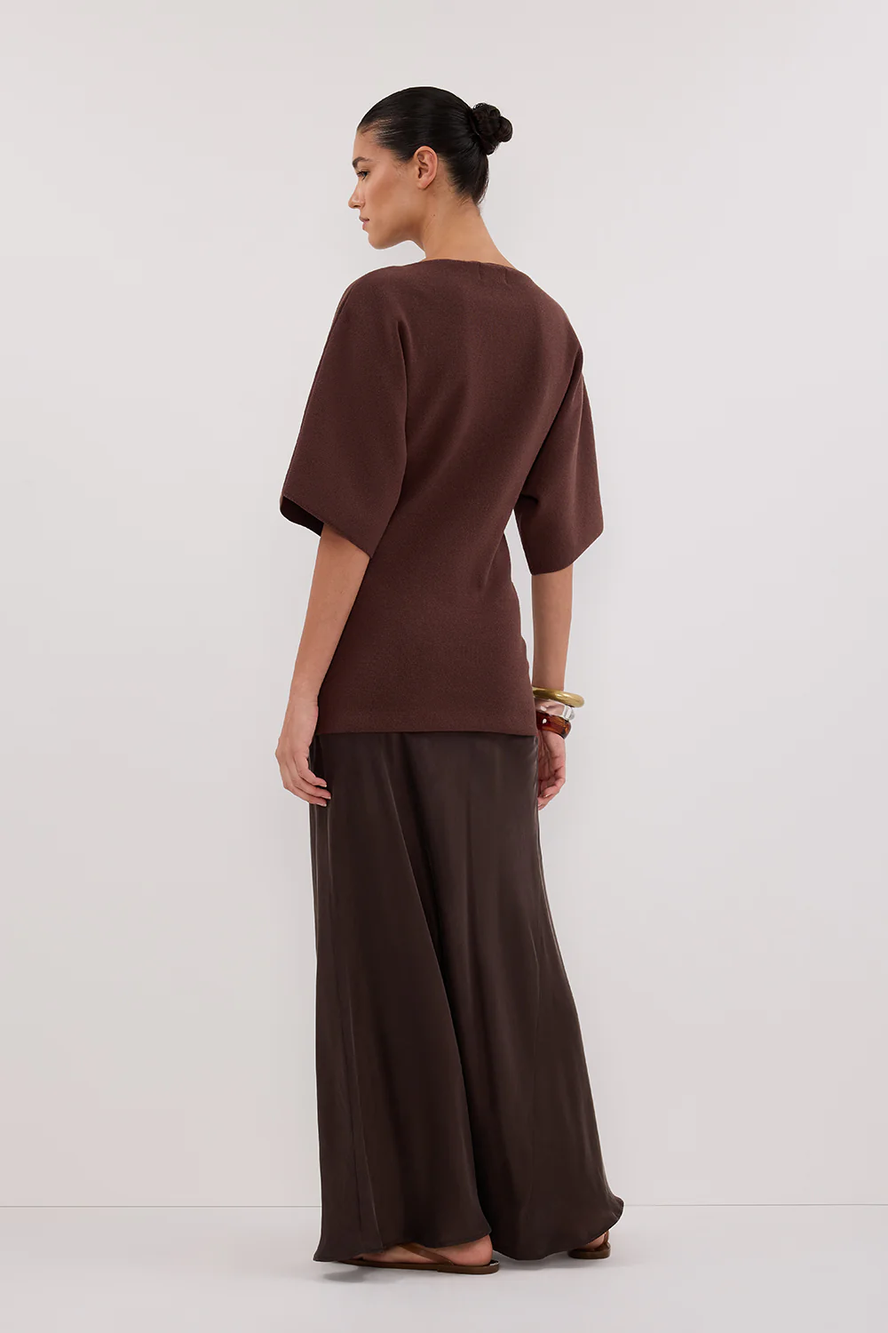 LIA WALNUT SLEEVED KNIT TOP - Gamepaces