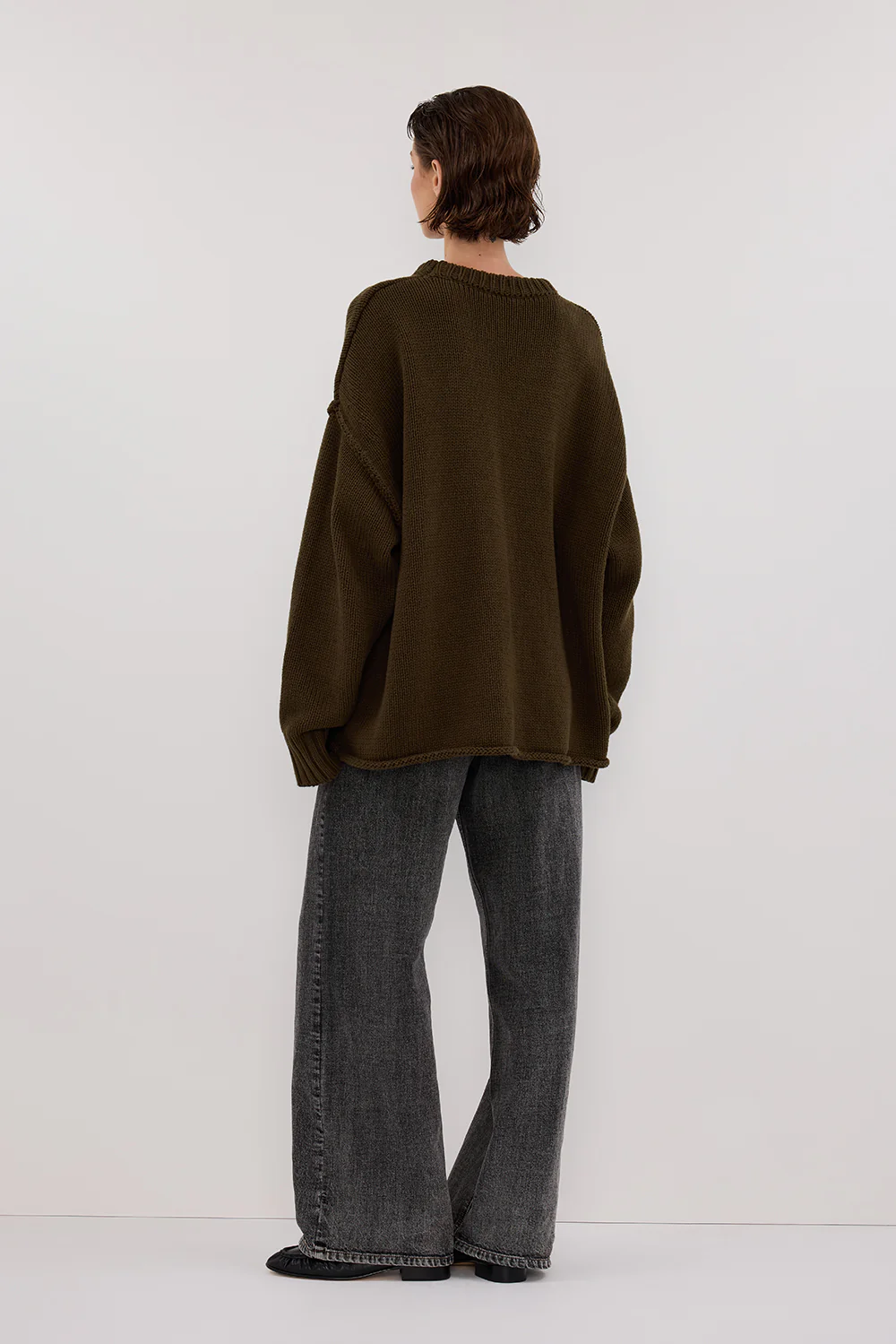 ROY OLIVE OVERSIZED LONGLINE KNIT JUMPER - Gamepaces