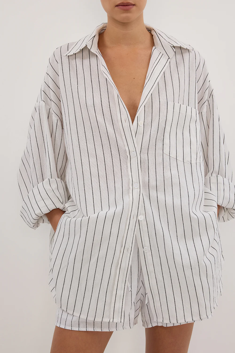 OLLIE WHITE STRIPE SHIRT - Gamepaces