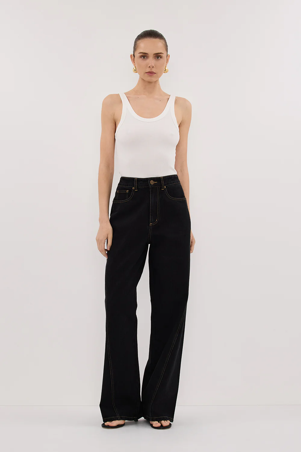 CARSON JET BLACK TALL WIDE LEG JEAN - Gamepaces