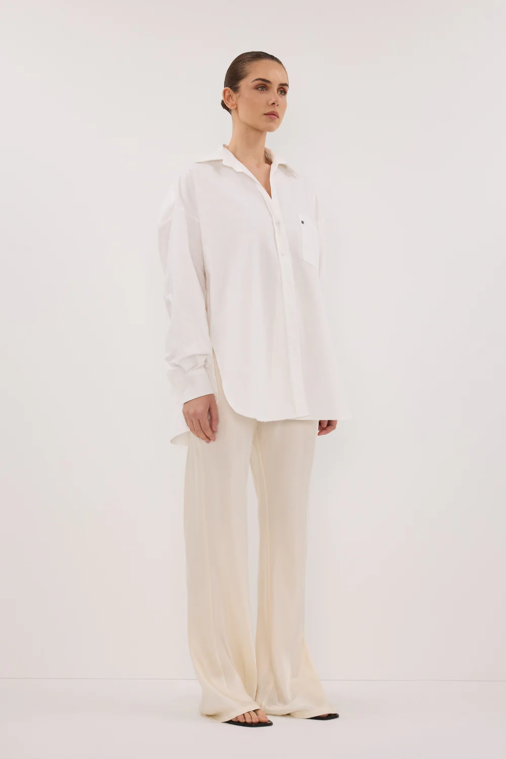 RHEA WHITE OVERSIZED COTTON SHIRT - Gamepaces