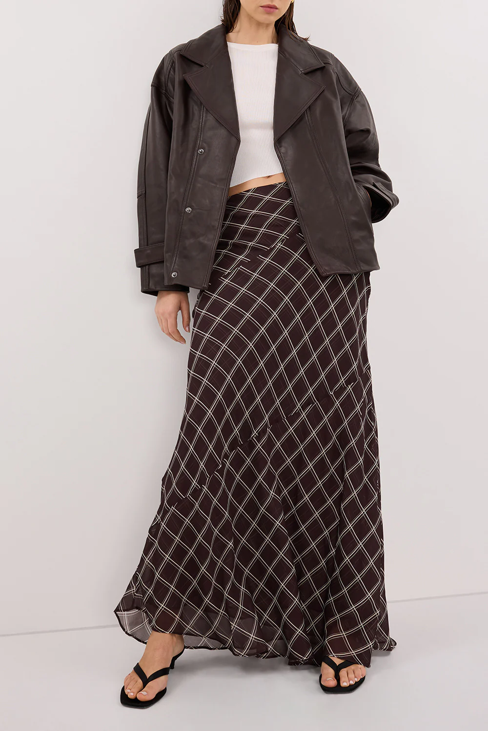 ARLINGTON CHOC MIDI SKIRT - Gamepaces