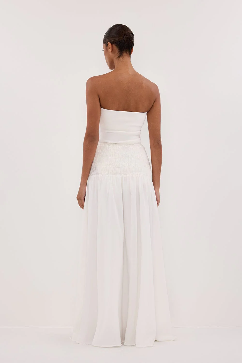 SIERRA WHITE TEXTURED MIDI SKIRT - Gamepaces