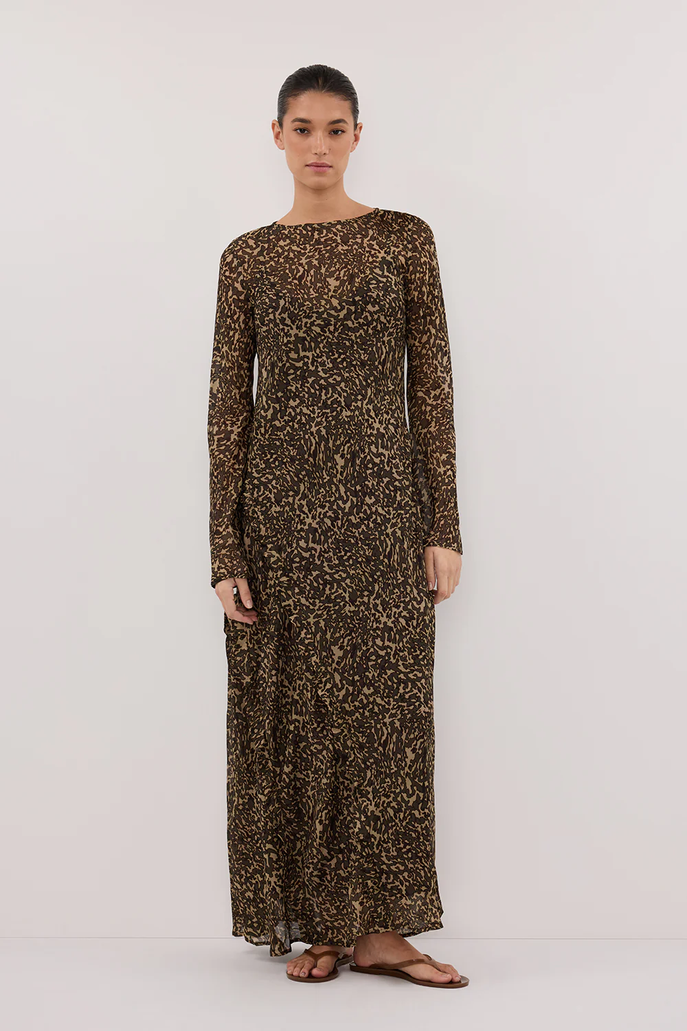 MARVILLA CHOC LONG SLEEVE MAXI DRESS - Gamepaces