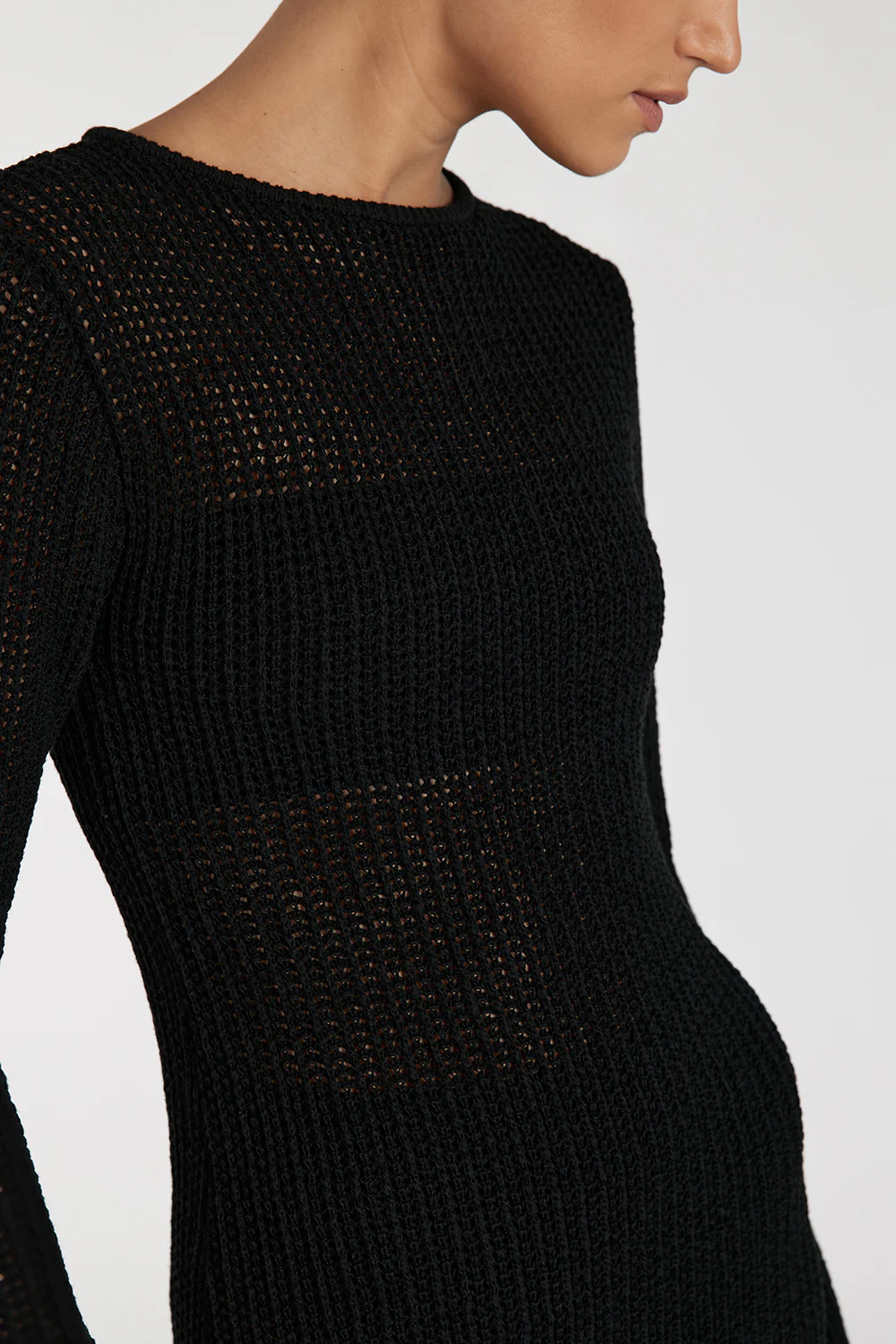 MARGOT BLACK CREW NECK DRESS - Gamepaces