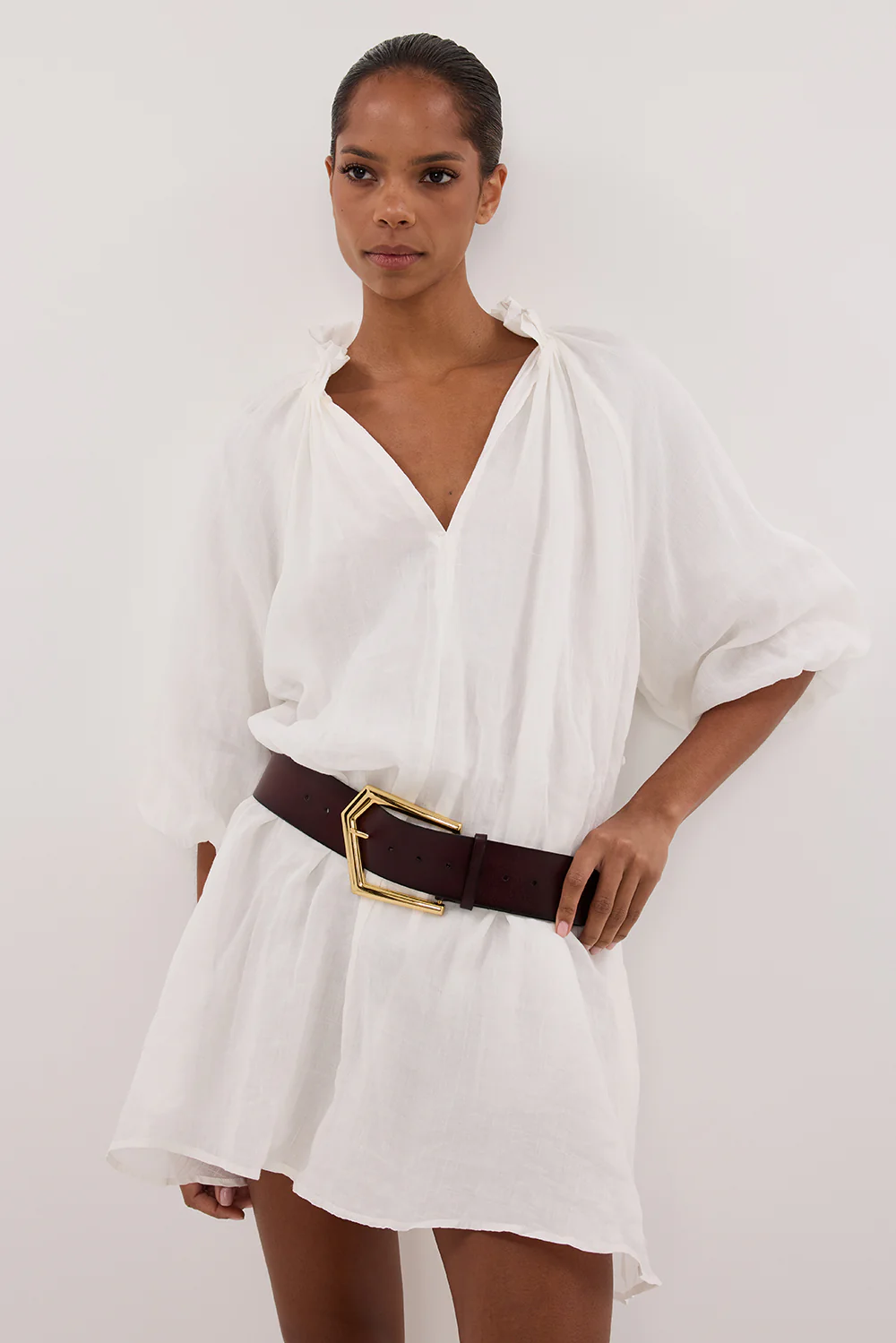 ELLIE WHITE RAMIE SMOCK DRESS - Gamepaces