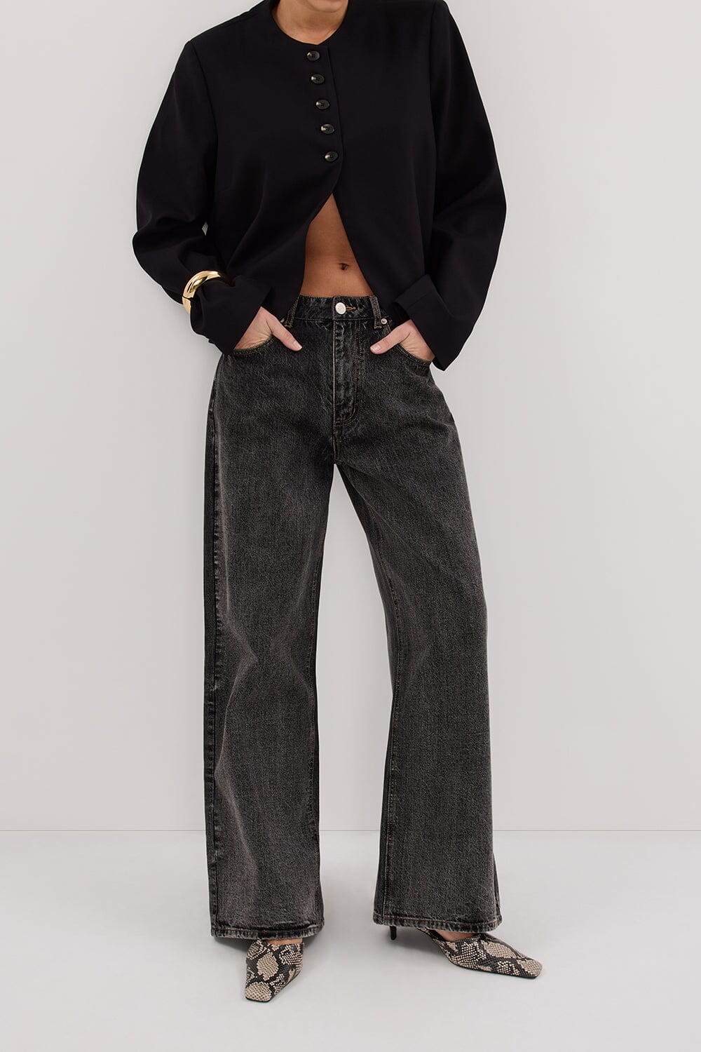 REAGAN 2.0 WASHED BLACK SLOUCHY JEAN - Gamepaces