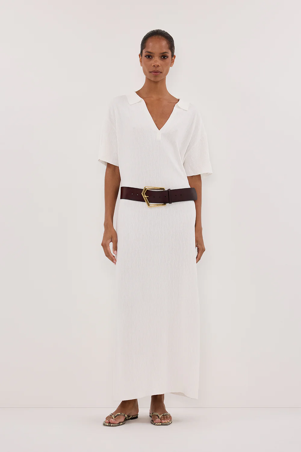 ALIAS WHITE POLO KNIT MIDI DRESS - Gamepaces