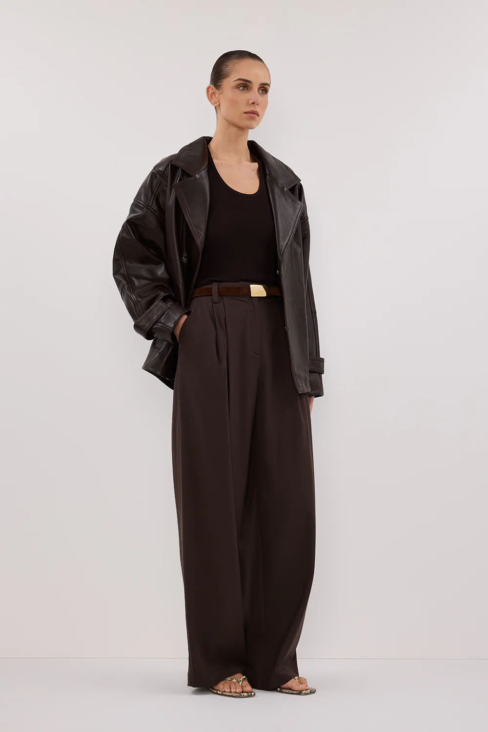 EDEN BITTER CHOC TAILORED PANT - Gamepaces