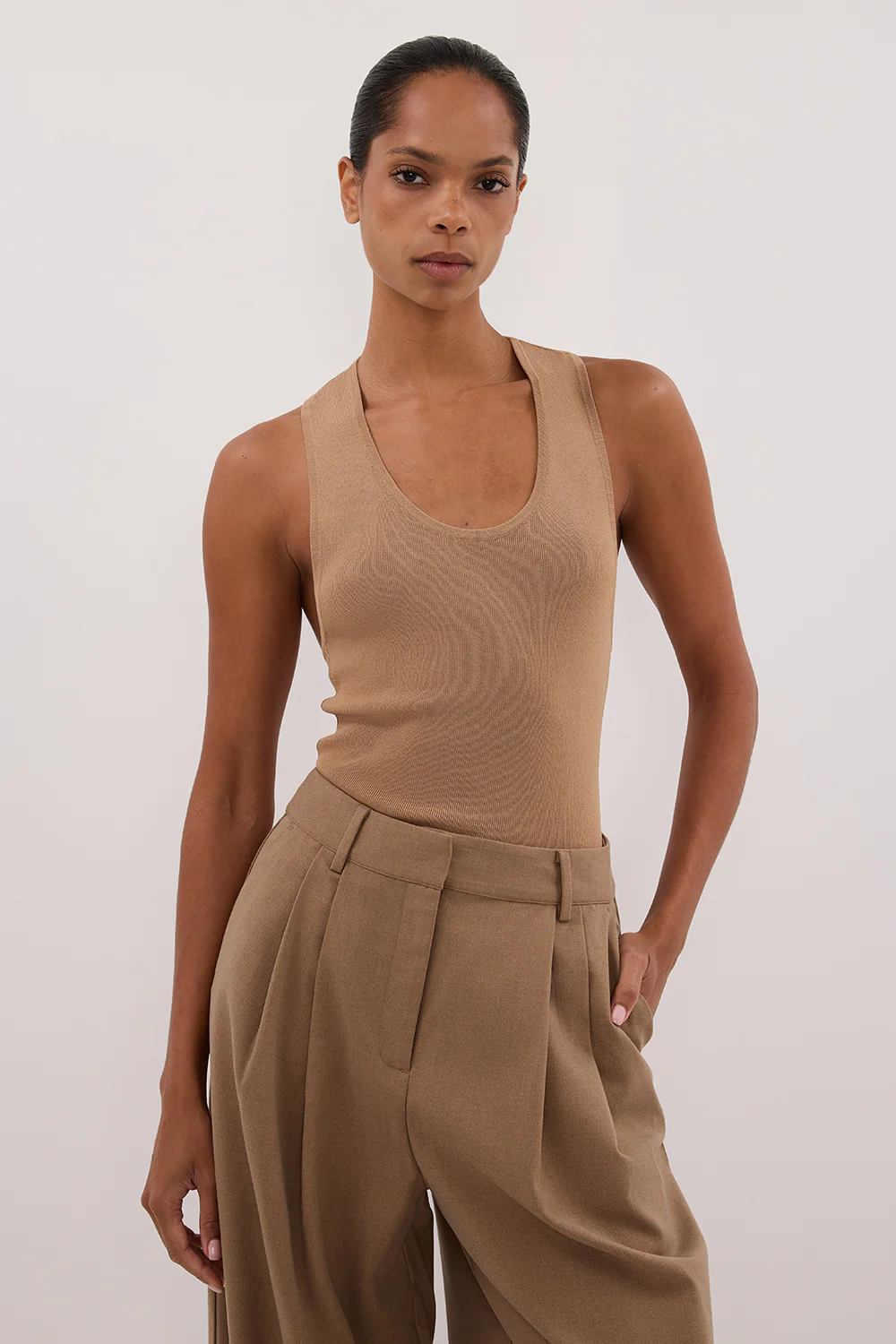 DEVIN TAN RACER KNIT TANK - Gamepaces