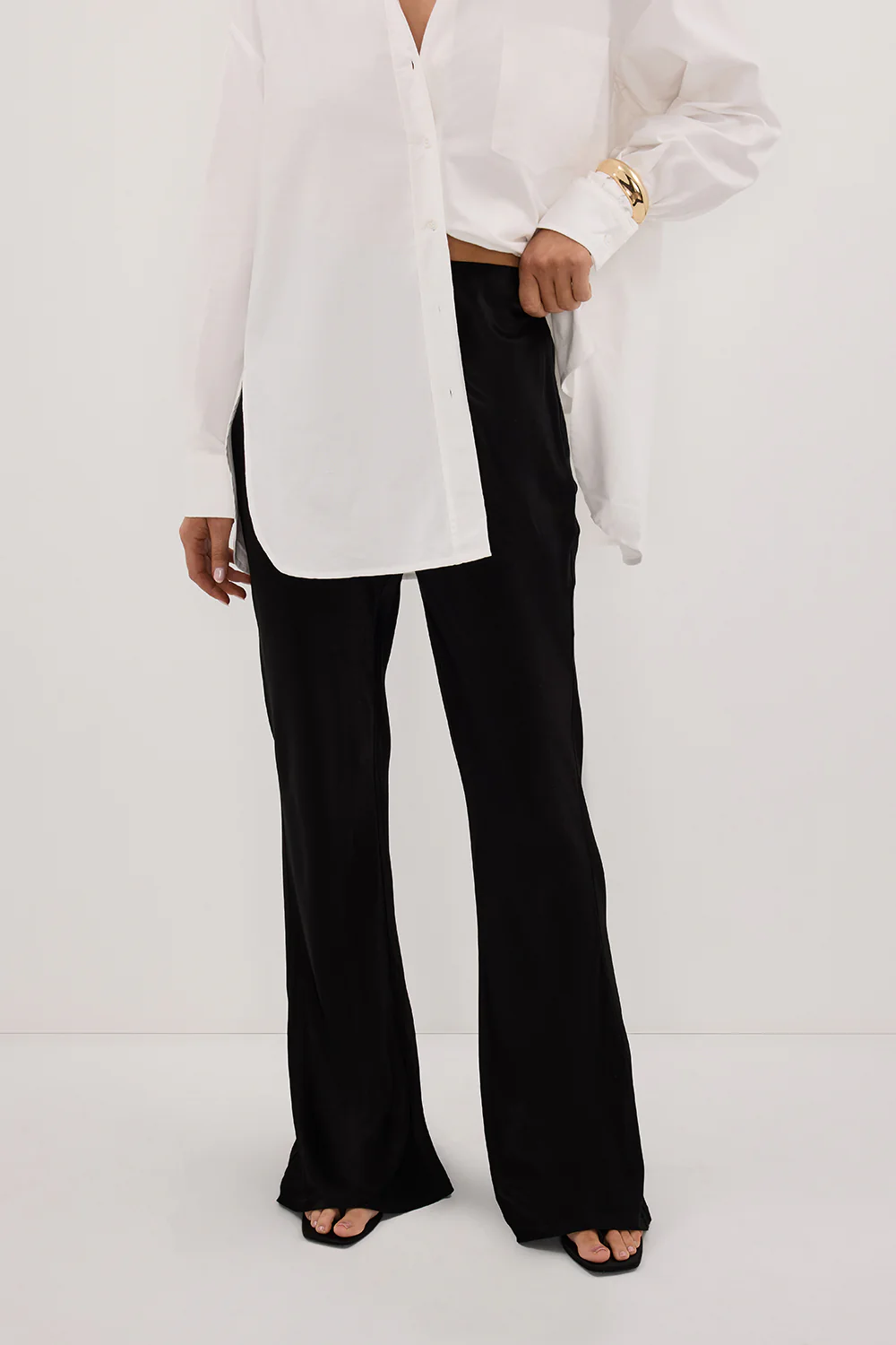 NIKKI BLACK SATIN BIAS PANT - Gamepaces