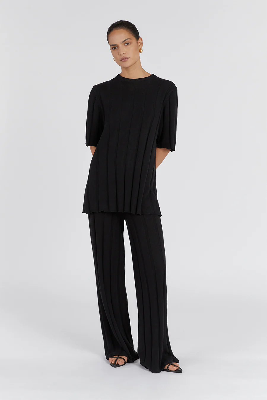 EMERY BLACK WIDE LEG PANT - Gamepaces