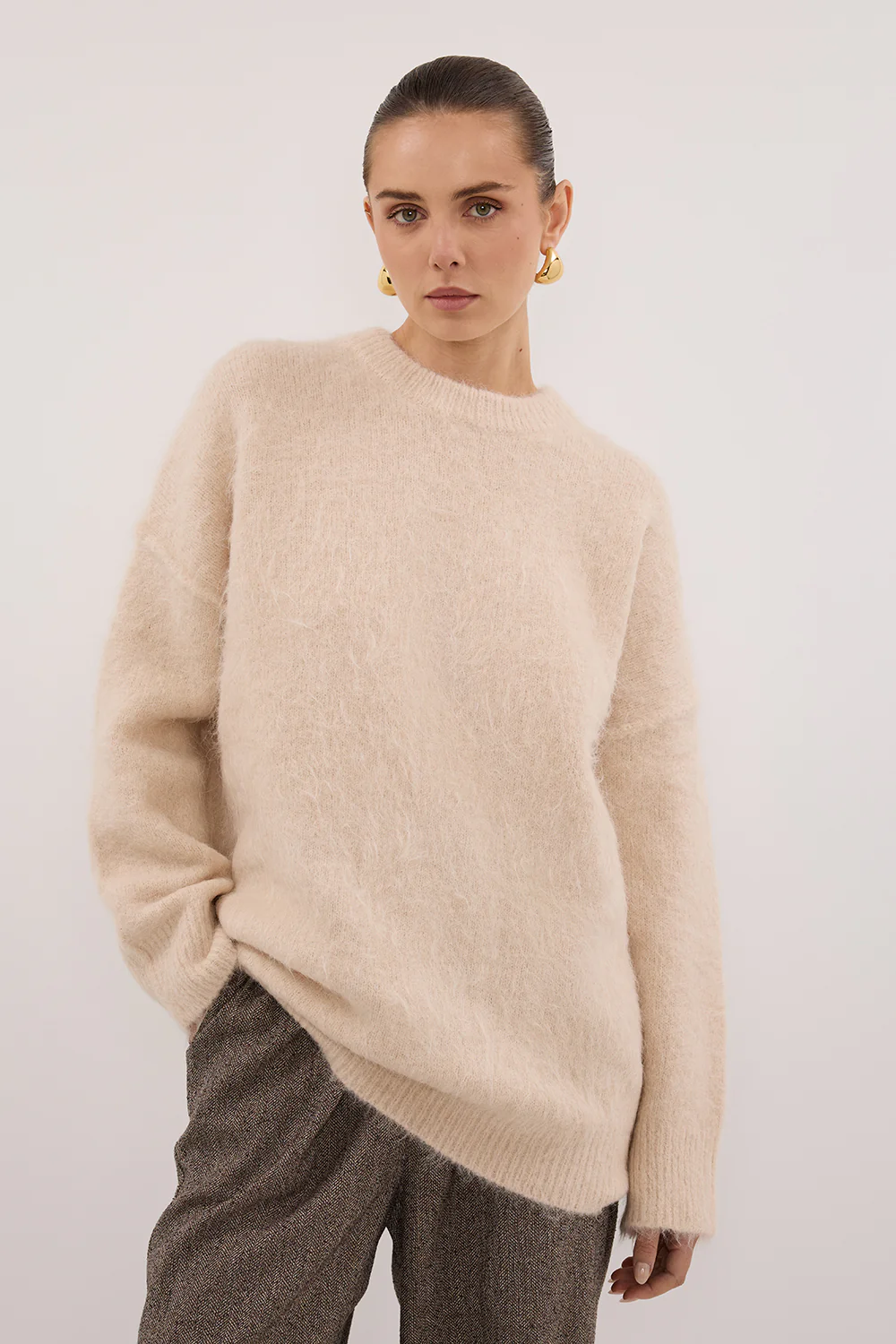 SALMA CREAM LONGLINE JUMPER - Gamepaces