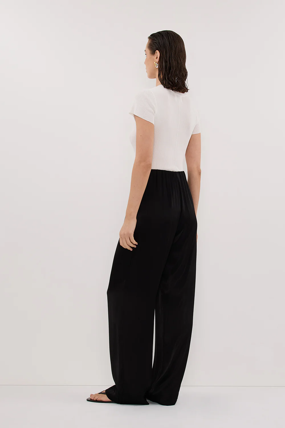 MONICA BLACK SATIN PANT - Gamepaces
