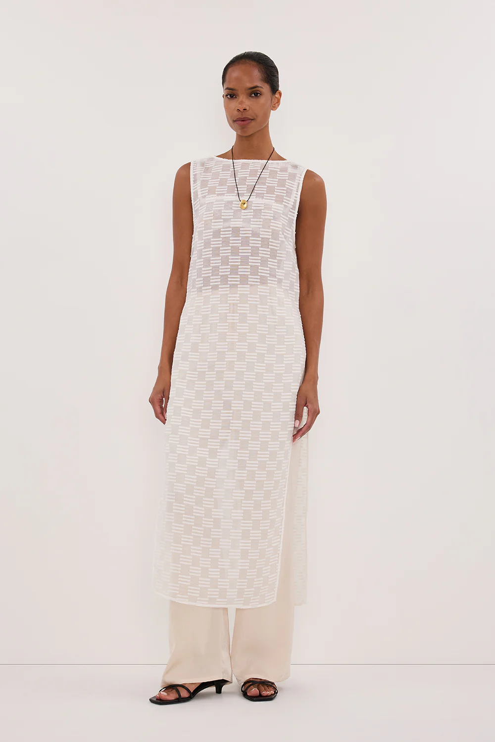 ELBA WHITE SHEER TUNIC TOP - Gamepaces