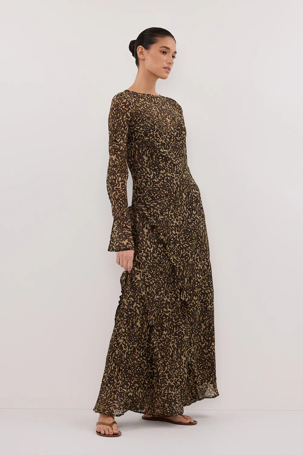 MARVILLA CHOC LONG SLEEVE MAXI DRESS - Gamepaces