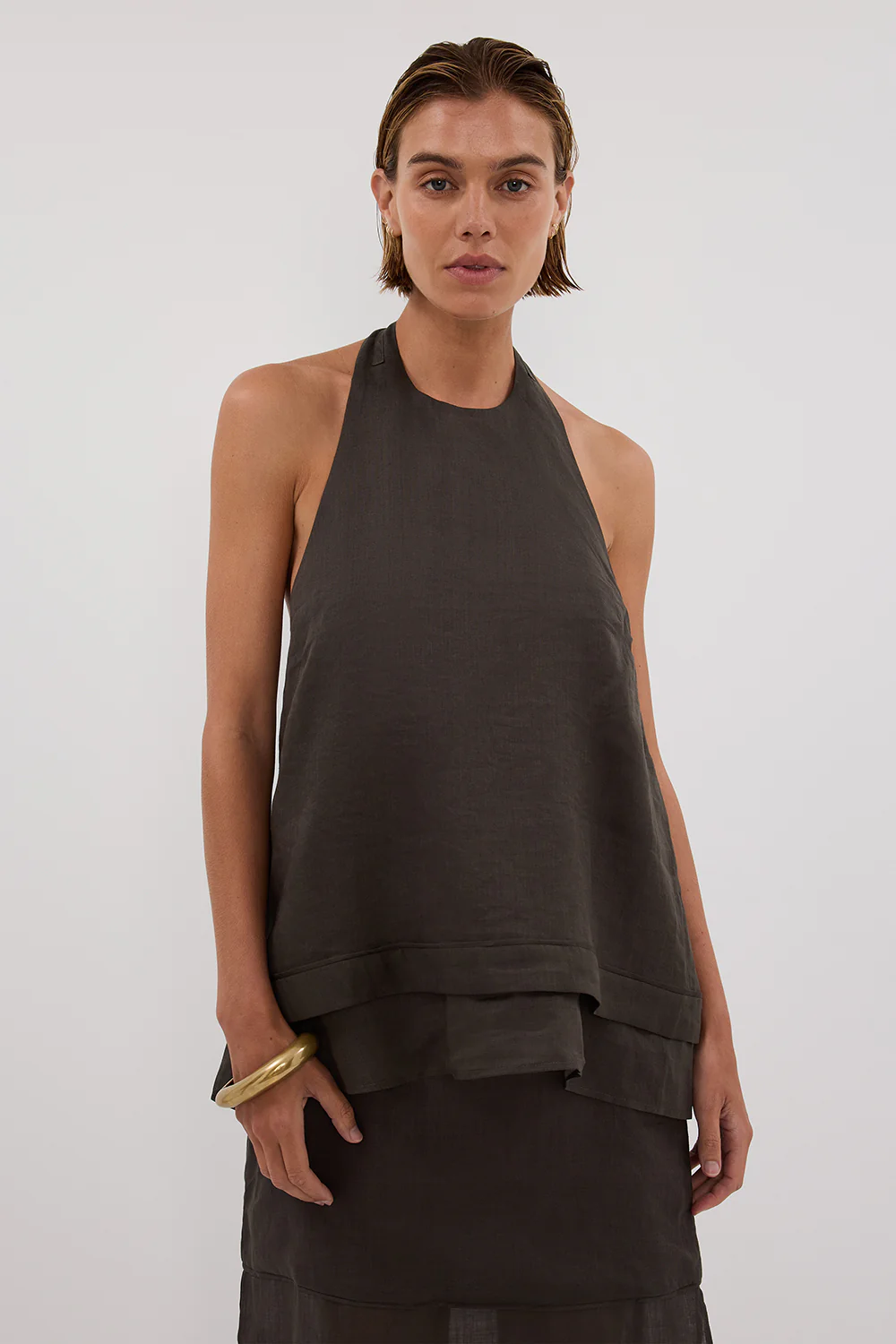 CARMEL PETROL RAMIE HALTER TOP - Gamepaces