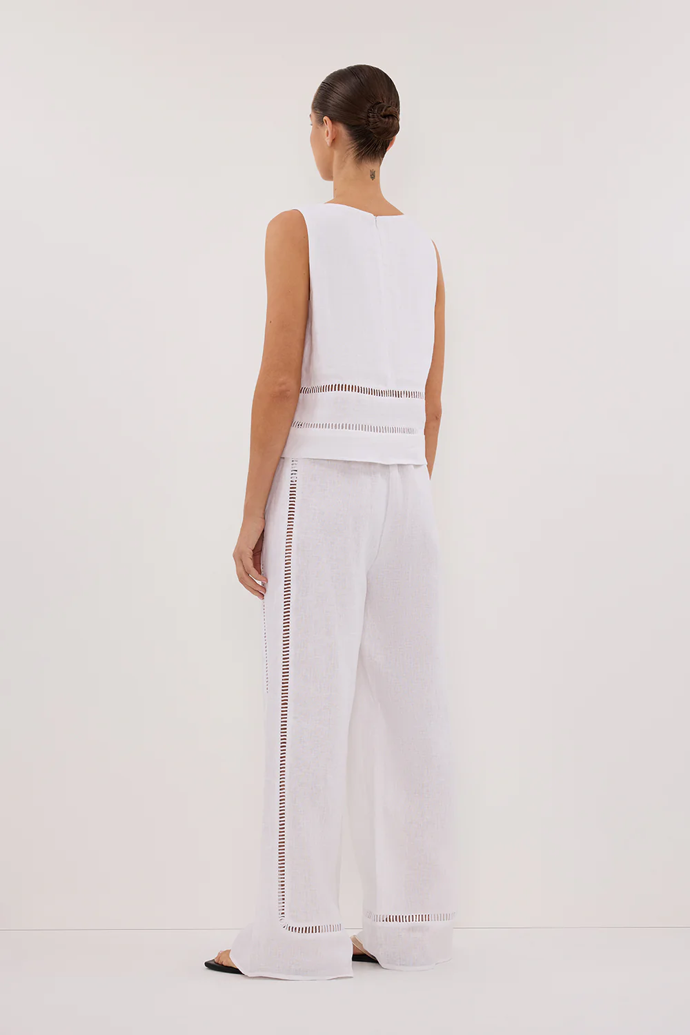 LINDSAY WHITE LINEN PANT - Gamepaces