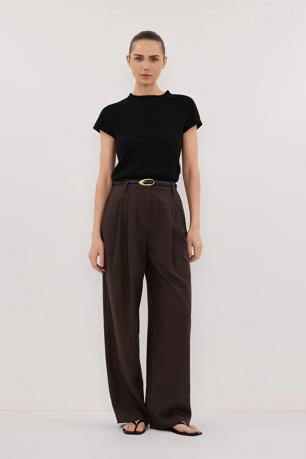 EDEN BITTER CHOC TAILORED PANT - Gamepaces