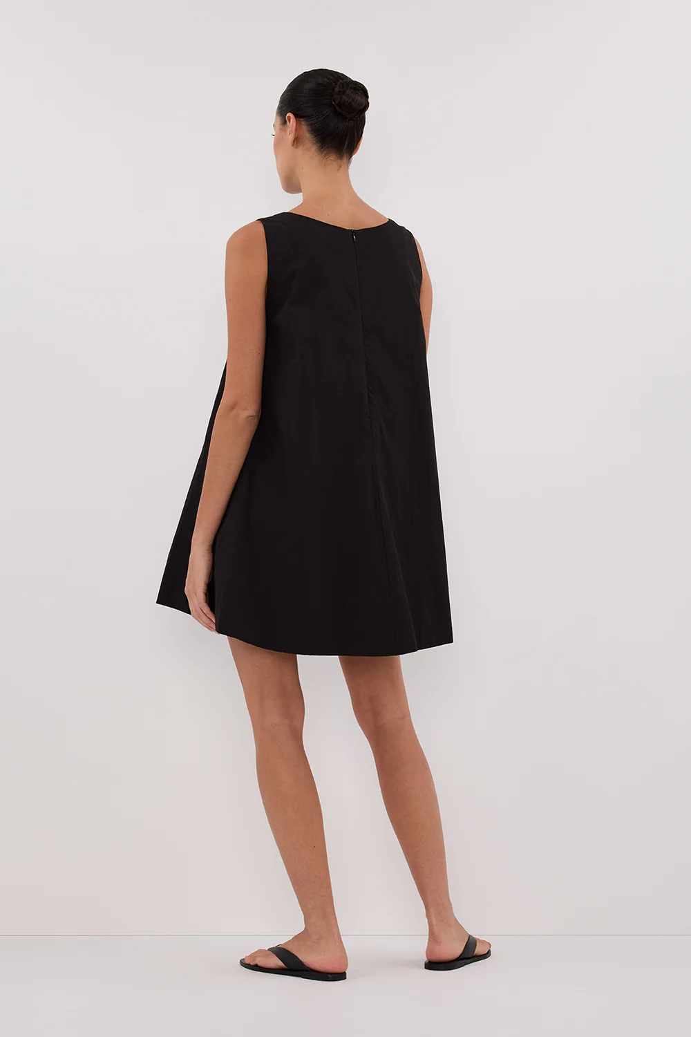 MAISIE BLACK POPLIN MINI DRESS - Gamepaces
