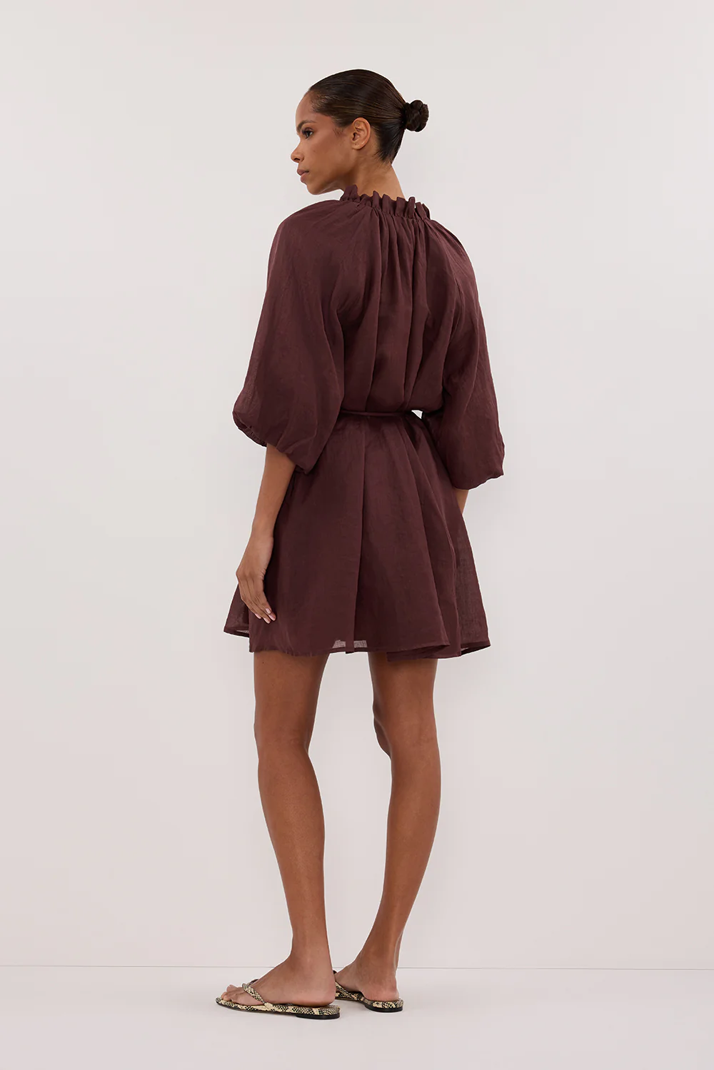 ELLIE WALNUT RAMIE SMOCK DRESS - Gamepaces
