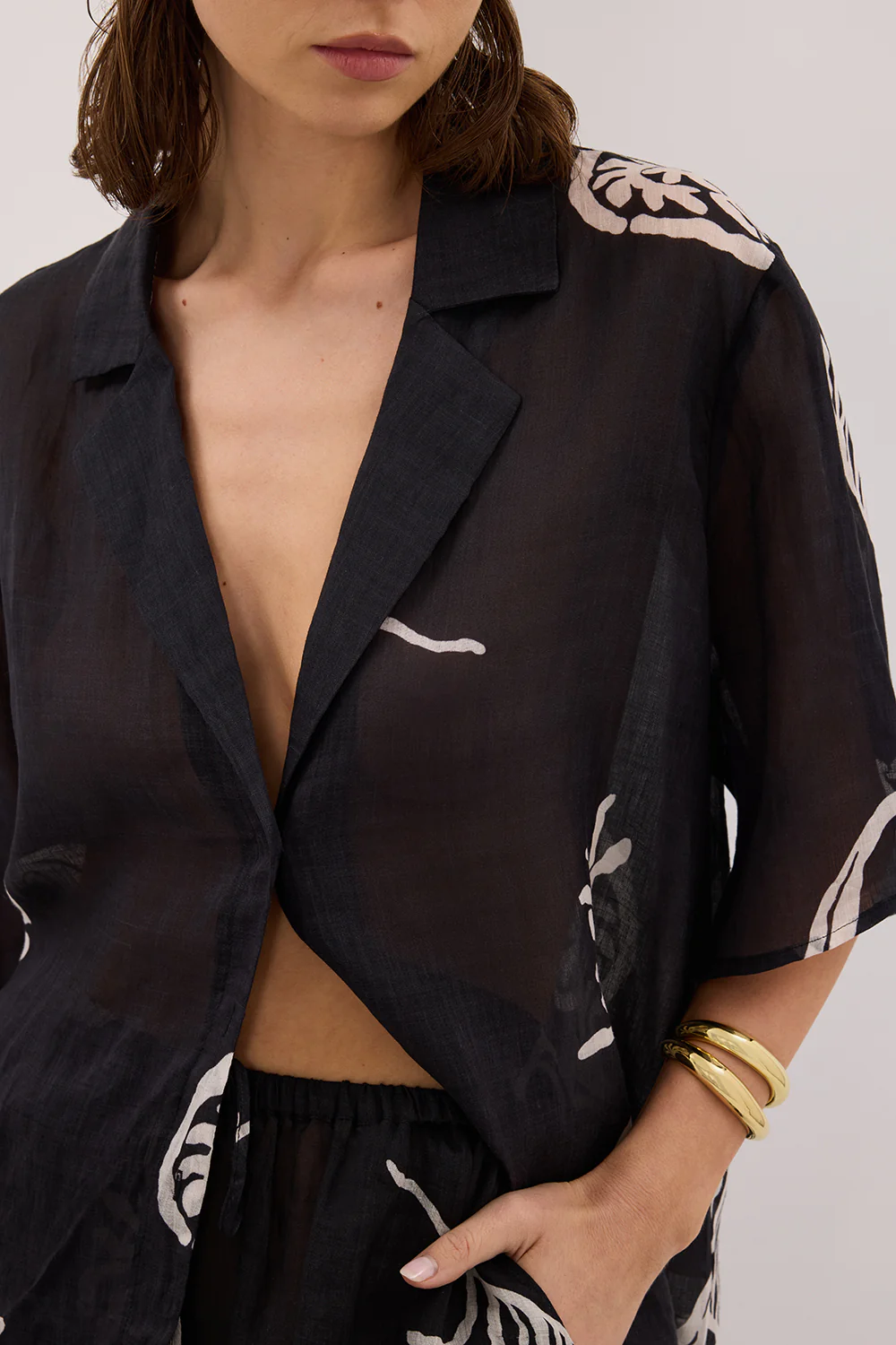 POSITANO BLACK RAMIE SHIRT - Gamepaces